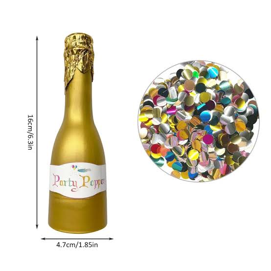 SPARK Gold Metallic Handheld Party Confetti Cannon (Pack of 4)